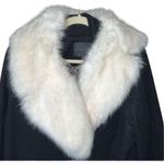 Sanctuary Black City Coat Faux Shearling Fur Collar Wool Blend Coat Size M Photo 5