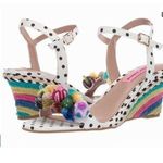 Betsey Johnson  Koko wedge sandal in white multi with polka dots 10 Photo 0