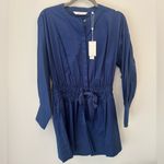 Rebecca Taylor  Poplin Long Sleeve Romper NWT in Royal Blue - Size M - MSRP $325 Photo 2