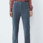 ZARA NWT SLIM FIT FLARED CORDUROY PANTS BLUE MARL Photo 0