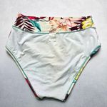 Kona Sol  Brown Floral Ribbed Swim Beach Cheeky Flirty Boho Bikini Bottom Large Photo 5