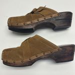 Skechers Women's Wooden Clog Platform Brown Suede Leather Slip On US 8 Photo 9