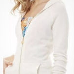 Lilly Pulitzer Women's Josephine Full Zip Hoodie Jacket Cream Size M Cotton Photo 0
