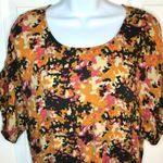 Fossil Abstract Colorful Romper Shorts Orange Tan Pink S Photo 3