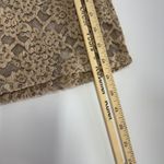 ZARA Lace Shirt Womens Small Beige Sheer Floral Short Sleeve High Neck Top Chic Photo 4