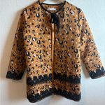 English Factory  Camel Leopard Print Jacket with Velvet Tie Closure Photo 2