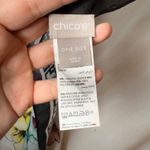 Chico's  Scarf Square Floral Print White Black Border Women's One Size Polyester Photo 1