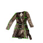 Maje  Sequin Wrap V Neck Long Sleeve Mini Dress Metallic Sparkle Party Size M Photo 1