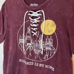 Harry Potter  Hogwarts Is My Home Maroon Lace Up Short Sleeve Tee Size Small Photo 2