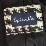 Anthropologie  Splendid Black White Houndstooth Faux Fur Collar Coat Size M Photo 2