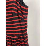 J. Crew Red Black Sleeveless Derby Striped Linen Blend Cocktail Dress Size 0 Photo 3