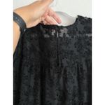 ZARA  Black Textured Babydoll Dress Sheer Swing Mini Boho Whimsigoth Women's XXL Photo 9