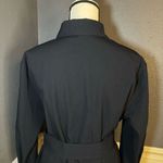 ZARA  Navy Blue Buckle Belt Button Down Shirt Blouse Photo 10