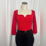 Elegant Red and Black Dress with Belt 3/4 sleeve bodycon Size Small NWT Photo 1