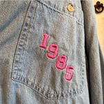 Vintage 1985 Embroidered Denim Shirt Stay Cool University Cotton Y2K Top 2XL Blue Size XXL Photo 4