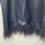 NWT LAMARQUE Mollie mini dress features vegan leather & feather trim sz L Black Size L Photo 8