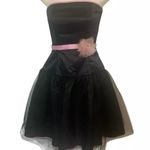 Gunne Sax Jessica McClintock For  Short Party Dress Size 1 Black Pink Bow Y2K Photo 1