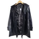 Nasty Gal  Collection Black Faux Leather Longline Trench Coat Jacket Women's‎ M Photo 2