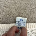 Yessiva Cream Floral Crochet Knit Embroidered Rustic Crew Neck Wool Sweater Med Yellow Size L Photo 9