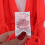 Neon Coral Halter Neck Smocked Waist Mini Dress L Orange Size L Photo 2