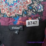 TOLANI burgundy floral shift dress roll shirt, women size 1X‎ Red Photo 10
