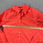 Lands' End No Iron Supima Button Down Shirt Women's 12 Watermelon Sorbet Print Pink Photo 4