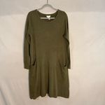 Sundance Film Noir Silk Blend Olive Green‎ Lagenlook Sweater Dress Large Casual Green Photo 1