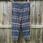 Elevenses Anthropologie BOHO Printed Aralia Crop Pants Photo 3