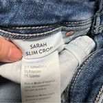 Paige ⭐️ Sarah Slim Crop Mid Blue Jean Shorts Fray Hem Size 25 EUC Photo 2