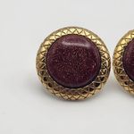 Liz Claiborne Vintage Goldstone Cabochon Earrings Photo 1