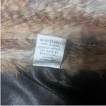 My Tribe Black Leather & Brown Knitted Rabbit Fur Waterfall Vest Size Small Photo 4