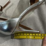 H by Halston  “London” Silver Leather High Heel Ankle Strap Pump Sz 8 Photo 8