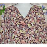Ava & Viv Women's V-Neck Blouse Plus Size 1X Floral Fall Leaves 3/4 Sleeves Photo 1