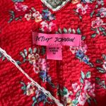 Betsey Johnson Red Floral Seersucker Cotton Bush Garden Flounce Tier Mini Dress Photo 4