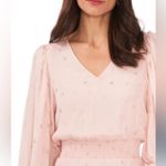 Vince Camuto  Foil Dot Smock waist top in Summer‎ Rose size Medium NWT Photo 1