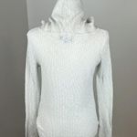 American Eagle  White Long Sleeve Top/Coverup with Hood Size M Photo 4