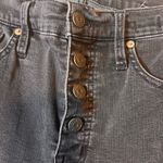 Madewell 10" High-Rise Skinny Jeans Button Fly Frayed Hem Black Wash Size 29 Photo 1