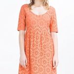 ZARA  Coral Lace Eyelet Dress Photo 1