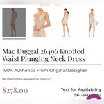 Mac Duggal NWT  Style 26496 Knotted Waist Plunging Neckline, Sequins Dress Size 8 Photo 2