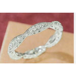 Boutique 1 Ct Pave 18k Gold Plated Simulated Diamond Eternity Wedding Band Ring,‎ Size 9 Photo 5