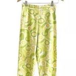 Briggs New York Vintage Briggs 70’s Funky Print Capri Pants High Waisted Size 6 Yellow Green Photo 0