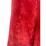 Gap  Vintage Crimson Red Suede Leather Skirt Y2K Mid Length 2000 Womens 14 Photo 2