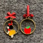 Snow White Princess Cute running princess fairy tale bow asymmetric Earrings new Red Photo 4