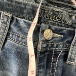 Miss Me Mid Rise Easy Skinny Decroaive Back Pocket Bling Blue Jean Size 27 Photo 3