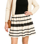 Anthropologie NWT Maeve  Womens Size L Striped Sequin Skirt Holiday‎ Party Glam Photo 0
