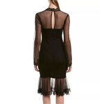 Likely  | LBD Little Black Dress Ruffle Wide Long Sleeve Lace Overlay | Size 6 Photo 1