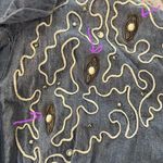 Vintage Chambray Squiggle Embellished Coverall Jumpsuit Blue Size 12 Photo 4