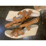 Cole Haan Women's Size 10 Crystal Slingback Wedge Sandals Brown Strappy Photo 2