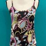 Athleta  swimsuit 70s Style Paisley Print Criss Cross Tankini Top Photo 0