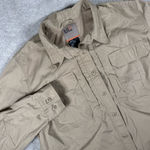 5.11 Tactical Shirt Women's Large Beige Cargo Button Long Sleeve Ripstop Work Photo 0